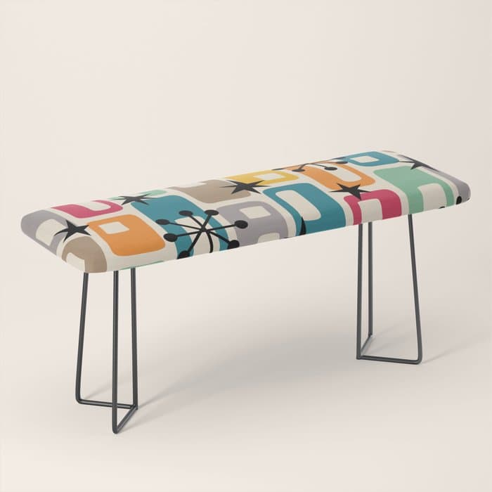 Retro Mid Century Modern Atomic Decoration 254 Googie Bench