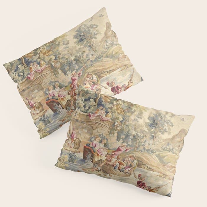 Antique Aubusson Louis XV French Tapestry Pillow Sham