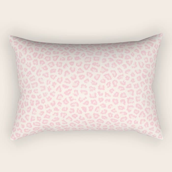 Modern ivory blush pink girly cheetah animal print pattern Rectangular Pillow