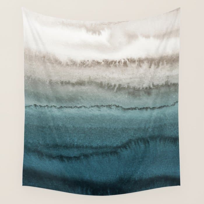WITHIN THE TIDES - CRASHING WAVES TEAL Wall Tapestry