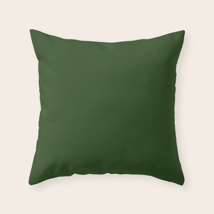 Solid Dark Forest Green Simple Solid Color All Over Print Throw Pillow