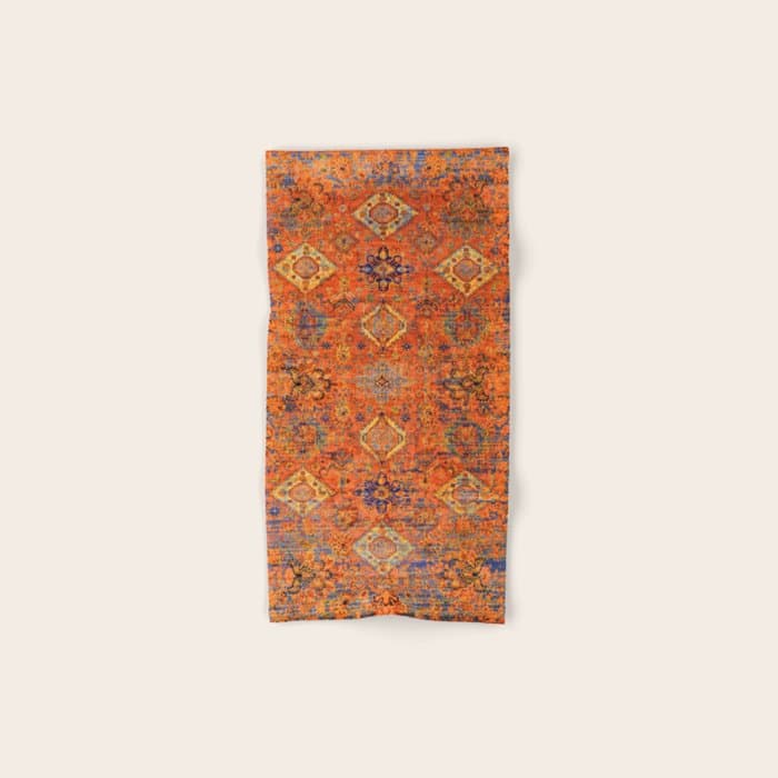 Oriental Vitange Moroccan Rug Design Bath Towel