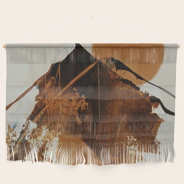 abstract mountains, rustic orange sunrise Wall Hanging