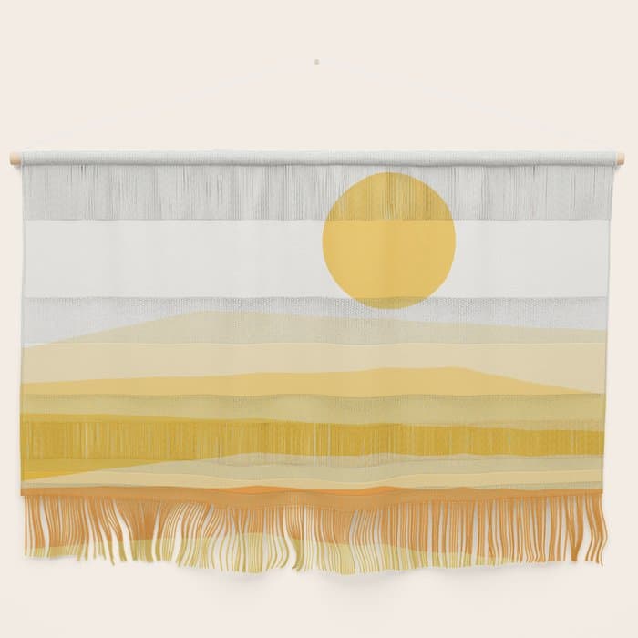Abstract Landscape 09 Yellow Wall Hanging