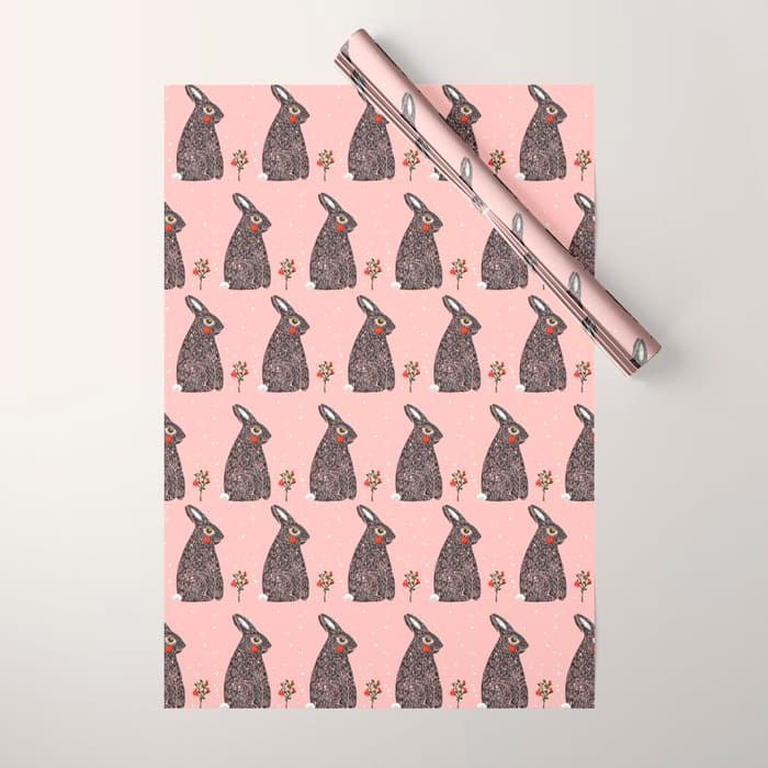 Christmas rabbit - illustration Wrapping Paper