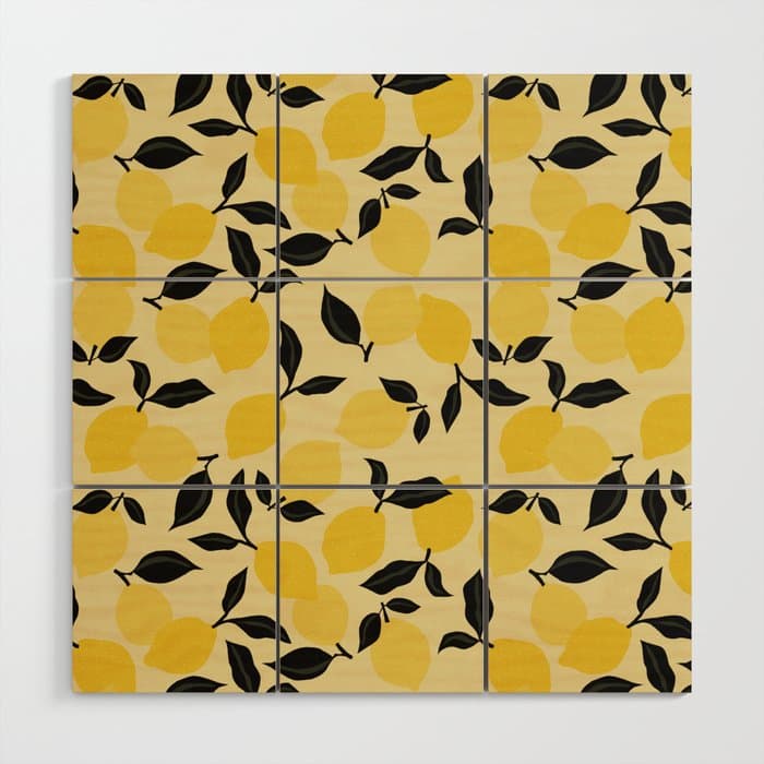 Seamless Citrus Pattern / Lemons Wood Wall Art