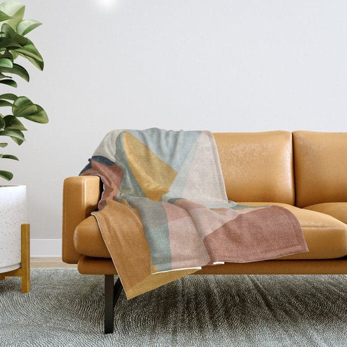 modern triangle mosaic - multi Throw Blanket