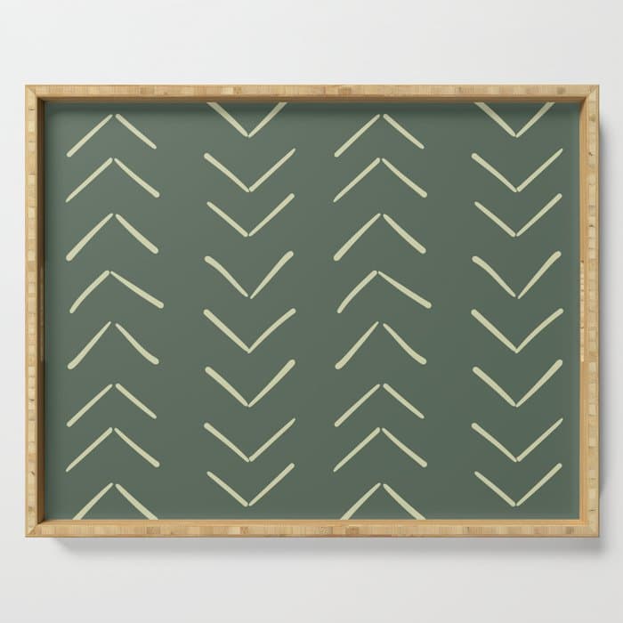 Boho Big Arrows in Leaf Green Serving Tray