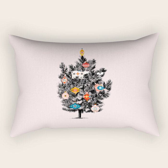 Retro Christmas tree no3 Rectangular Pillow