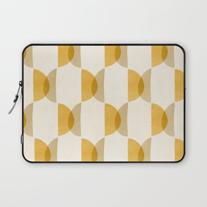 Shape Study in Gold / Geometric Pattern Laptop Sleeve