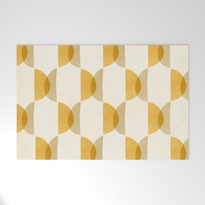 Shape Study in Gold / Geometric Pattern Welcome Mat