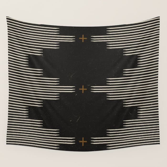 Southwestern Minimalist Black & White Wall Tapestry