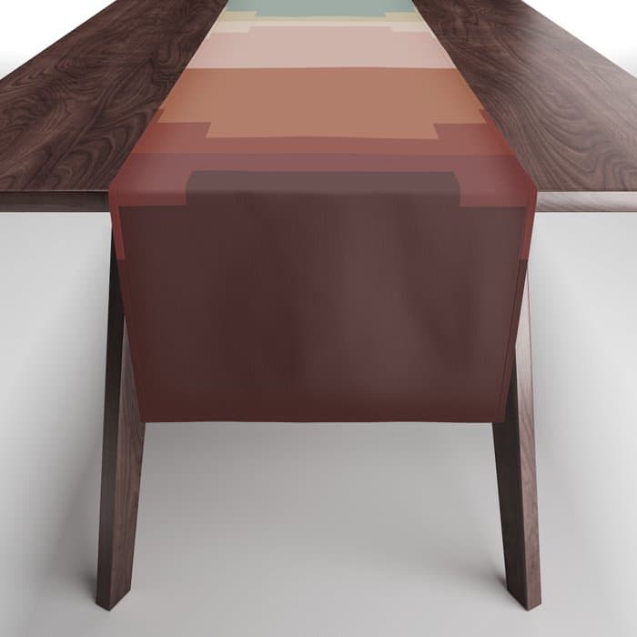 Geometric Aztec Pyramid Pattern III Table Runner