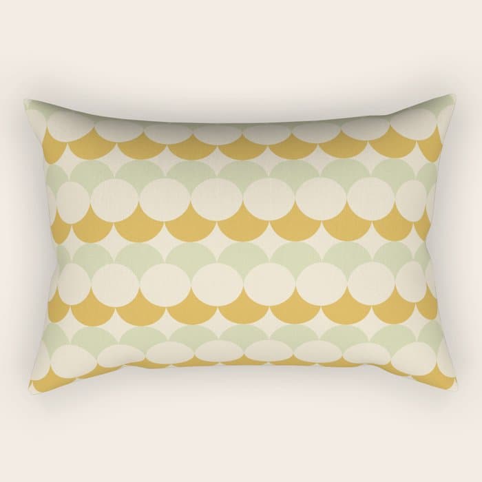 Retro Circular Pattern III Rectangular Pillow