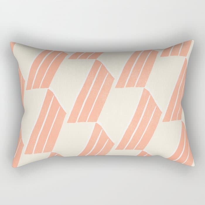 minimalist series: pink hex tiles Rectangular Pillow