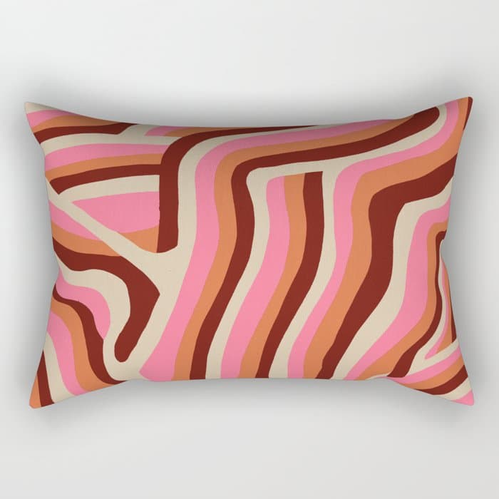 neon pink retro zebra Rectangular Pillow