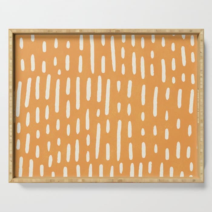 minimalist series: scandi lines, orange Serving Tray