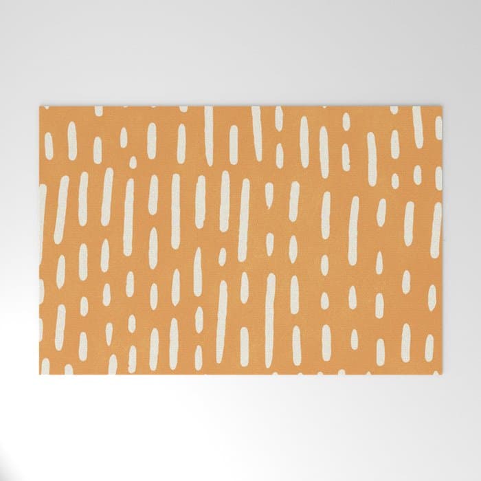 minimalist series: scandi lines, orange Welcome Mat