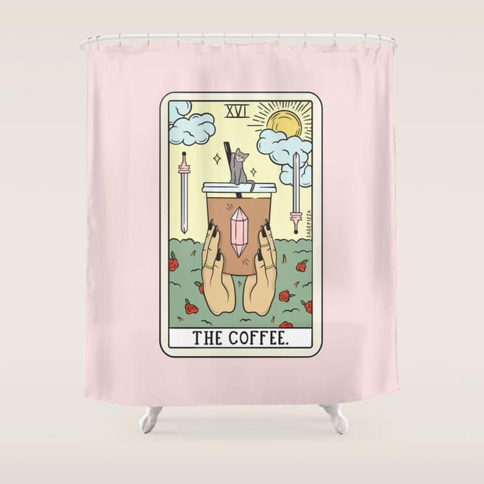 COFFEE READING UPDATED (LIGHT) Shower Curtain