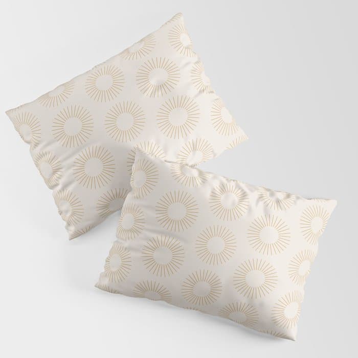 Minimalist Sunray Pattern XIV Natural Neutral Pillow Sham