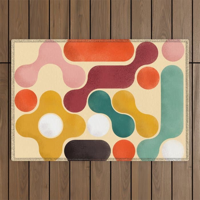 Color pops - mid century style Outdoor Rug