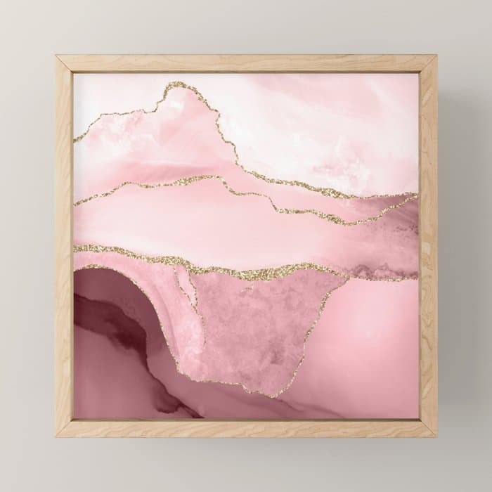 Blush Marble Art Landscape Mini Art Print