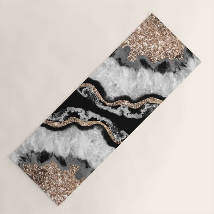 Yin Yang Agate Glitter Glam #8 #gem #decor #art #HomeStorie Yoga Mat
