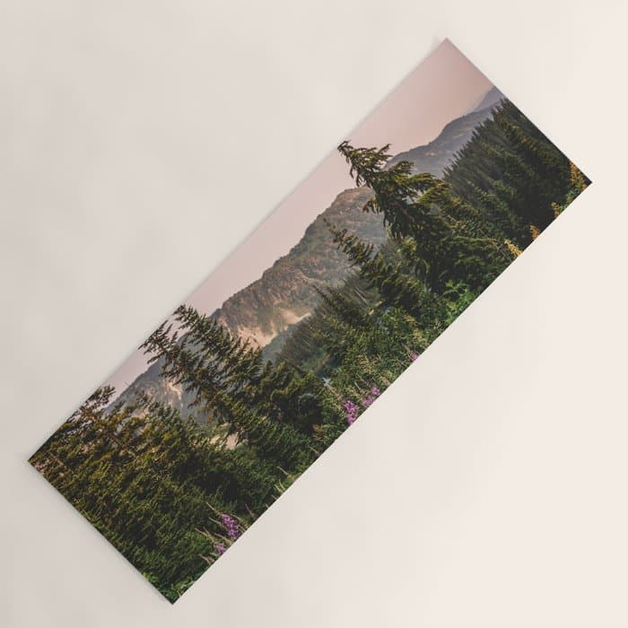 Mount Rainier Wildflower Adventure - National Park Wanderlust Yoga Mat