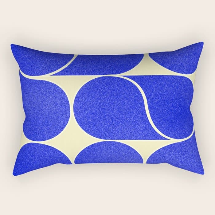Blue mid-century shapes no8 Rectangular Pillow
