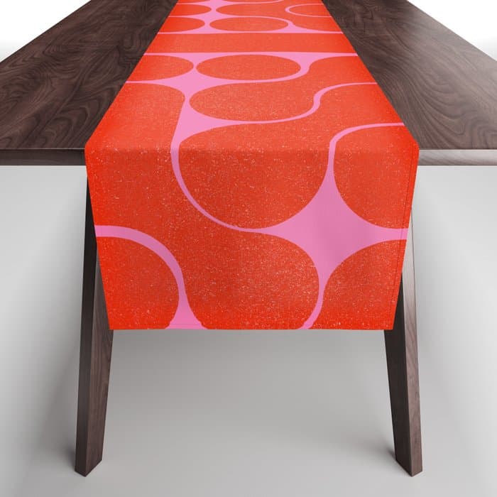 Abstract mid-century shapes no 6 Table Runner