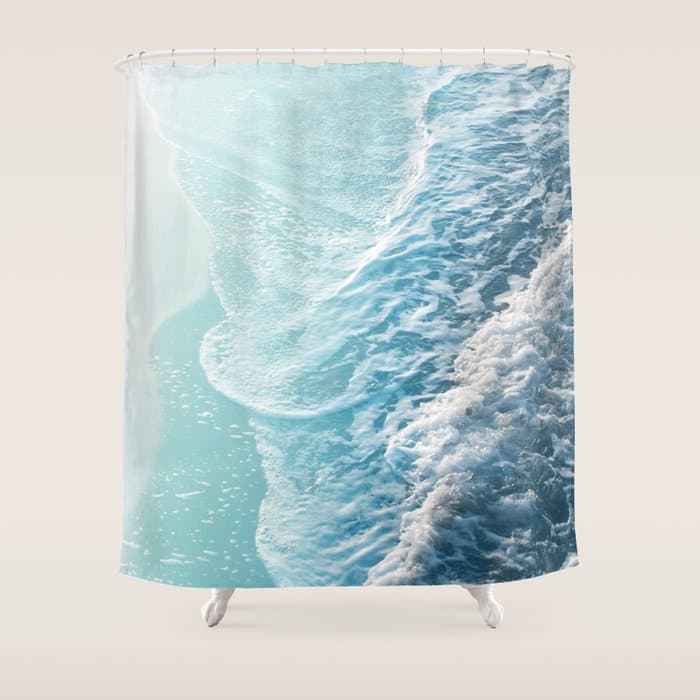 Soft Turquoise Ocean Dream Waves #1 #water #decor #art #HomeStorie Shower Curtain