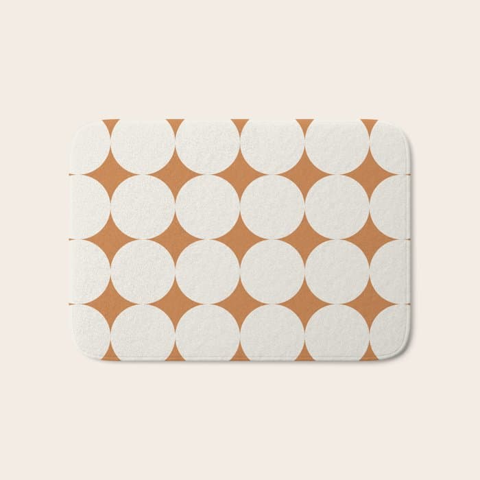 Circular Minimalism - Retro Orange Bath Mat
