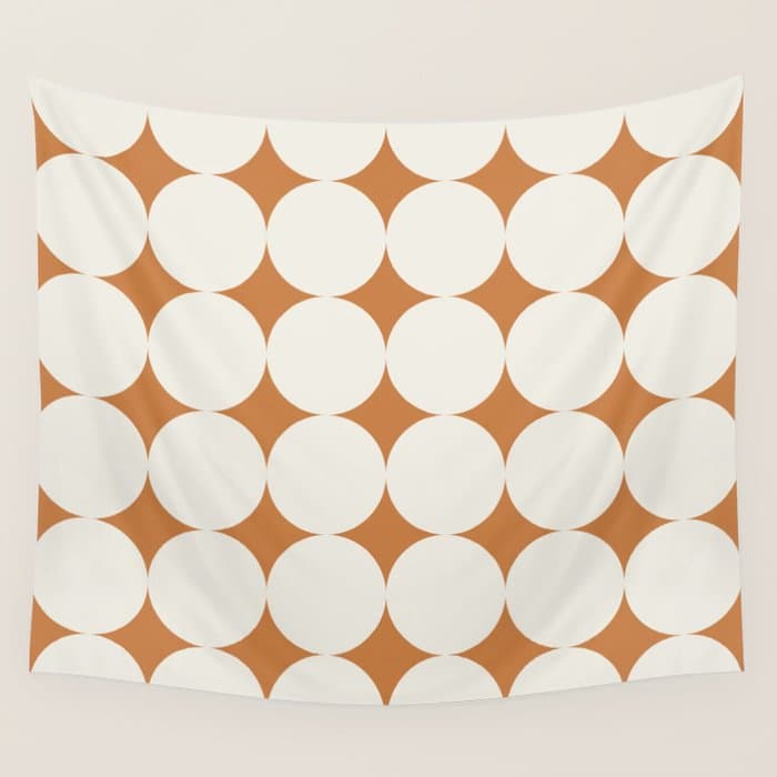 Circular Minimalism - Retro Orange Wall Tapestry