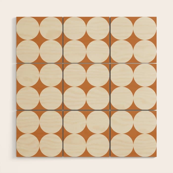 Circular Minimalism - Retro Orange Wood Wall Art