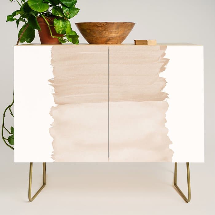 Warm Beige Abstract Minimalism #1 #minimal #ink #decor #art #HomeStorie Credenza