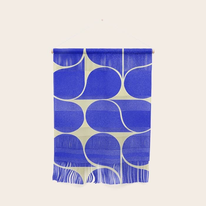 Blue mid-century shapes no8 Wall Hanging