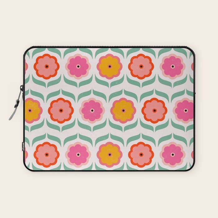 Bright Retro Geometric Pattern Laptop Sleeve