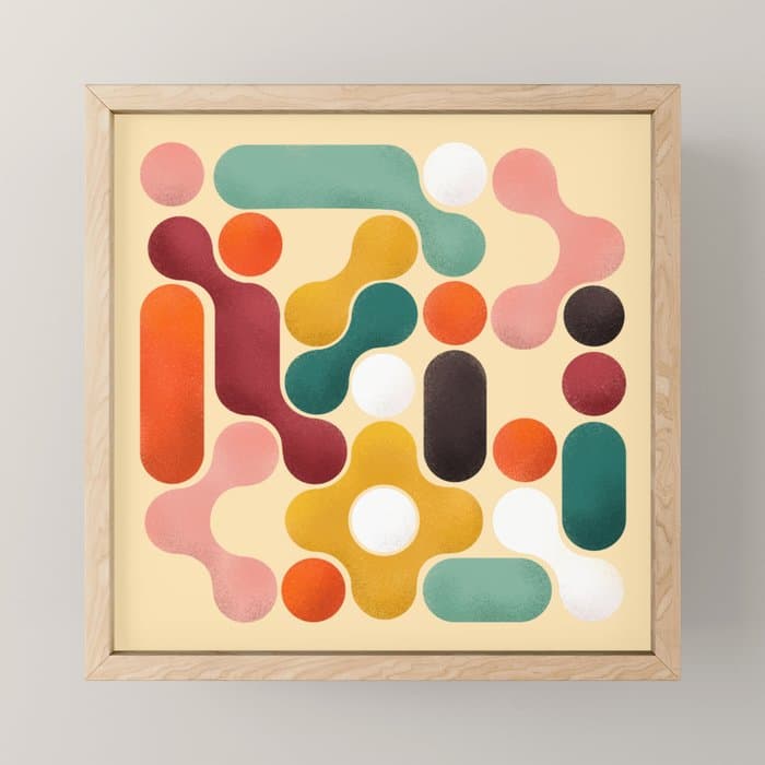Color pops - mid century style Mini Art Print