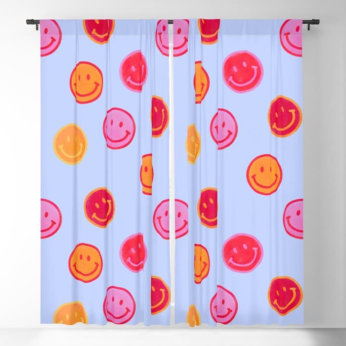 Smiling faces pattern no2 Window Curtain