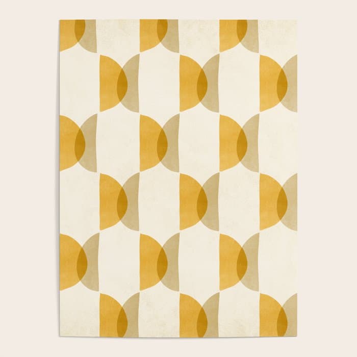 Shape Study in Gold / Geometric Pattern Poster