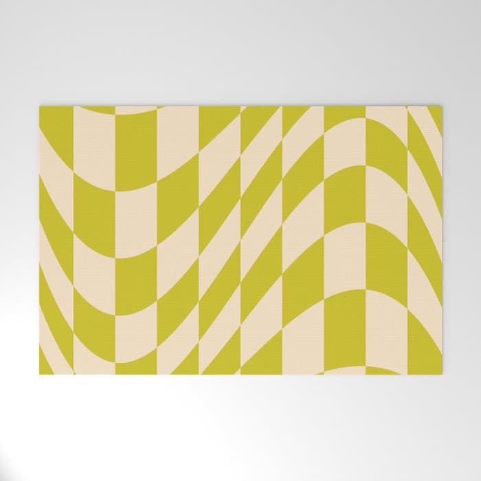 Modern twenties green pattern Welcome Mat