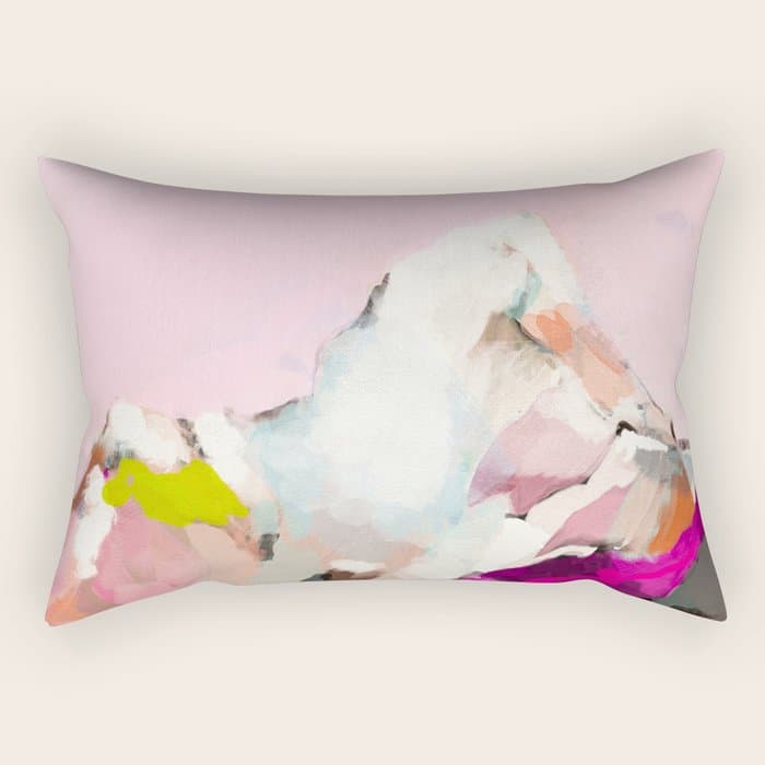 landscape mountain painting abstract Rectangular Pillow