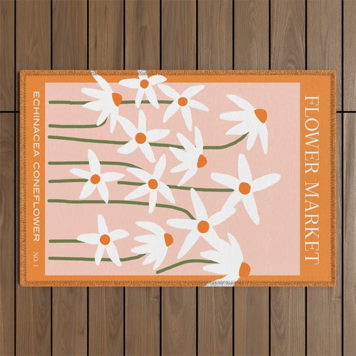Flower Market - Echinacea #1 Outdoor Rug