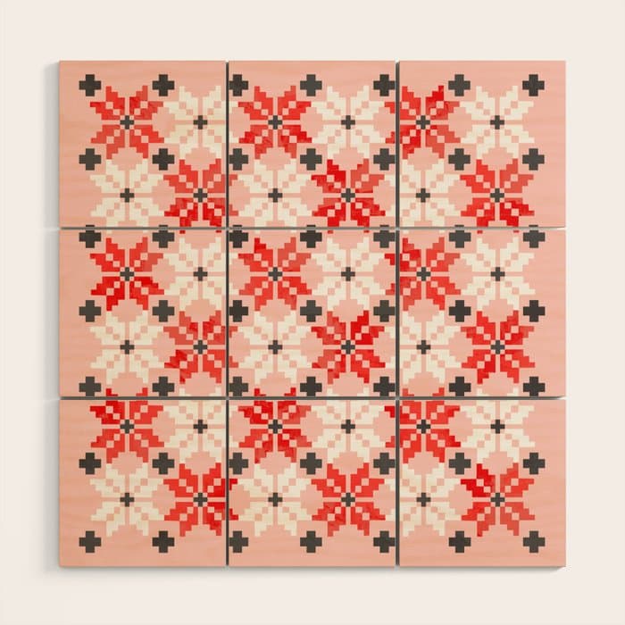 Christmas Quilt - pattern no2 Wood Wall Art