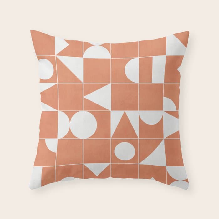 My Favorite Geometric Patterns No.14 - Coral Throw Pillow