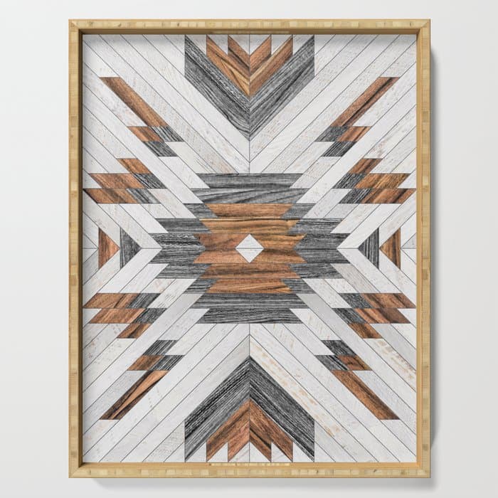 Urban Tribal Pattern No.8 - Aztec - Wood Serving Tray