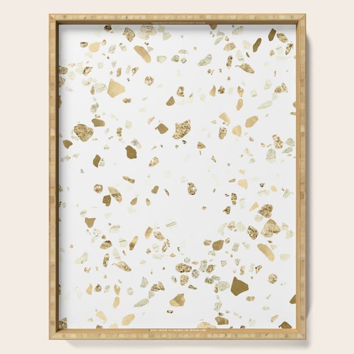 Metallic Gold Terrazzo Sparkle Serving Tray