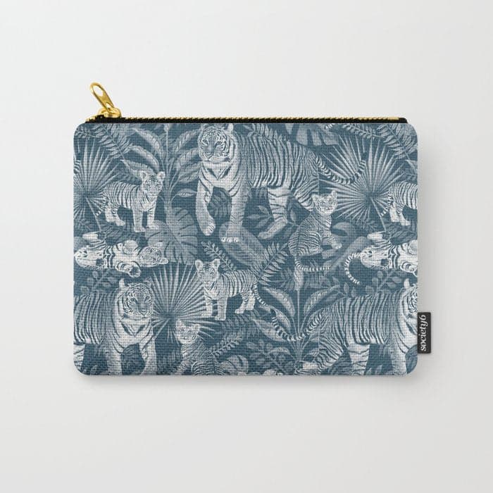 Family of Tigers (Monochrome) Carry All Pouch