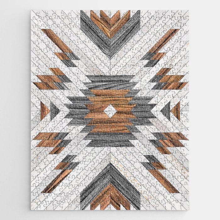 Urban Tribal Pattern No.8 - Aztec - Wood Jigsaw Puzzle