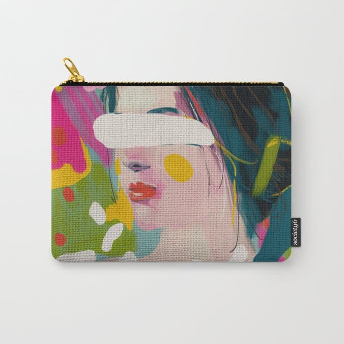 look at me, woman portrait contemporary Carry All Pouch